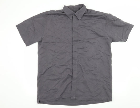 Mens UK Size L Ciro Citterio Grey  Button-Up Short Sleeve Casual Shirt
