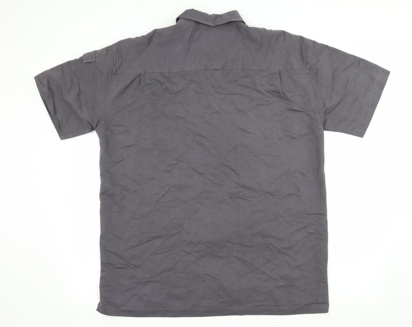 Mens UK Size L Ciro Citterio Grey  Button-Up Short Sleeve Casual Shirt