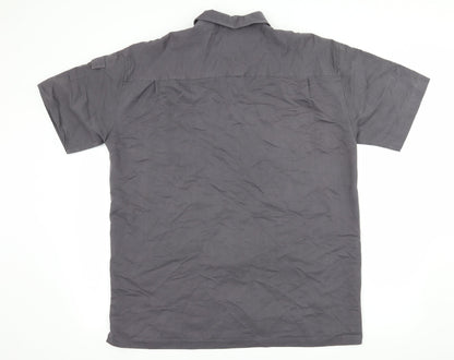 Mens UK Size L Ciro Citterio Grey  Button-Up Short Sleeve Casual Shirt