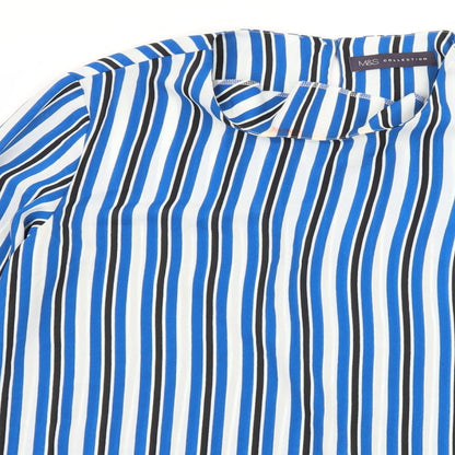 Womens UK Size 12 Marks and Spencer Blue Basic Blouse