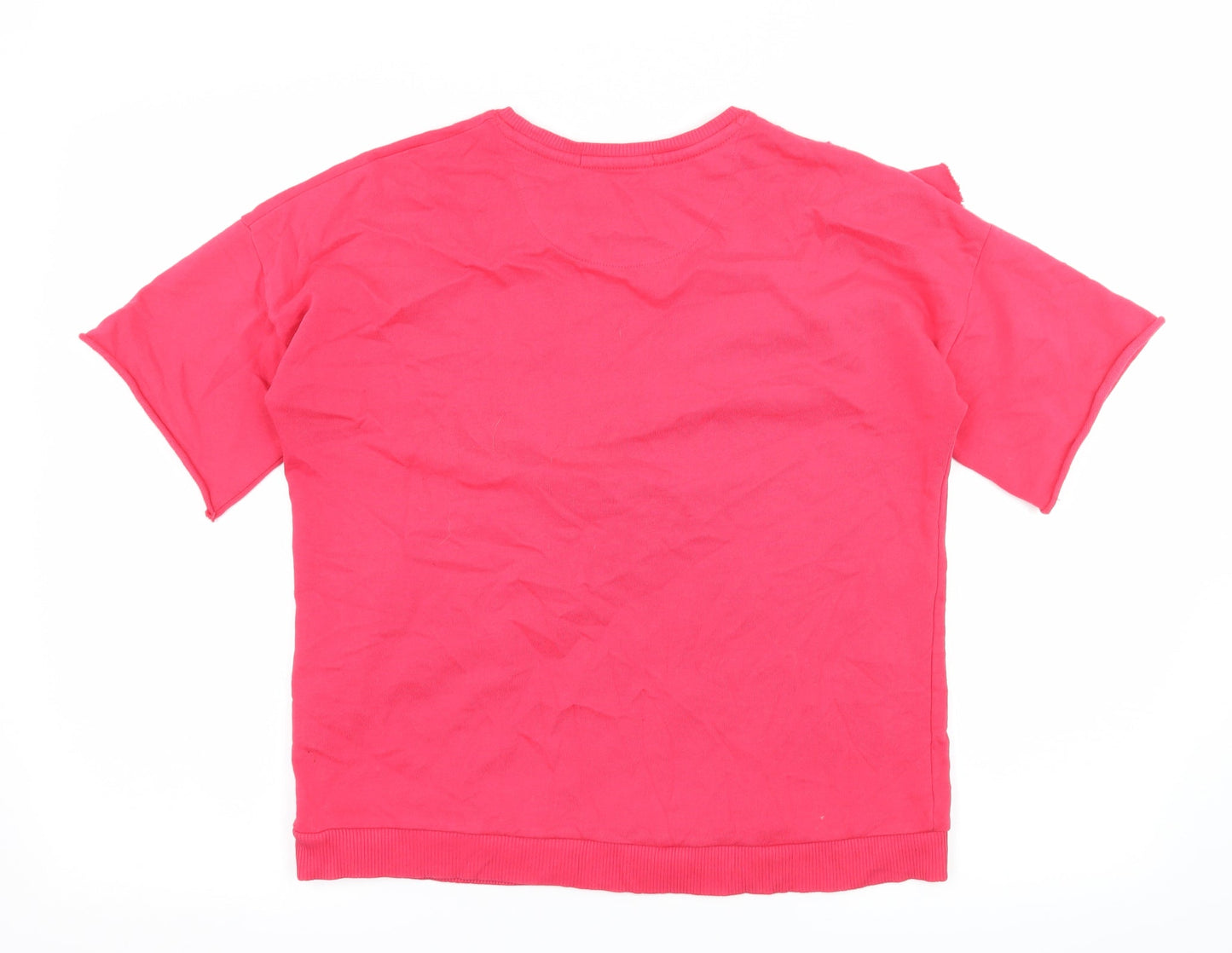 Marks and Spencer Girls Pink  Jersey Pullover Sweatshirt Size 12-13 Years  - Frill Detail