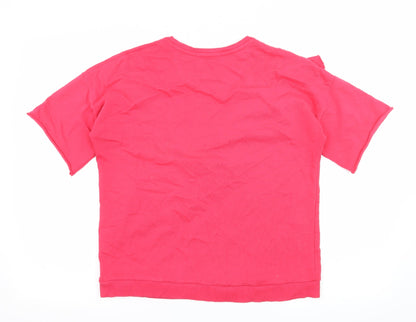 Marks and Spencer Girls Pink  Jersey Pullover Sweatshirt Size 12-13 Years  - Frill Detail