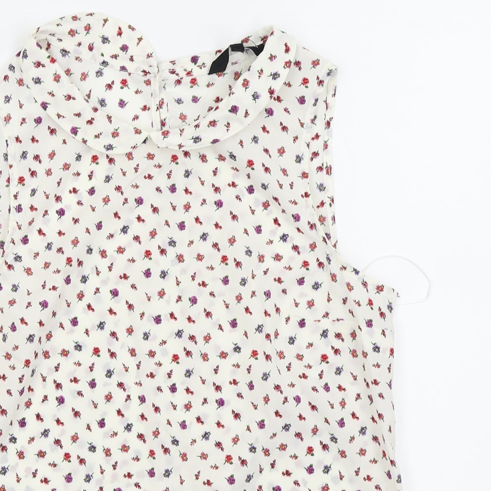 Womens UK Size 8 New Look White Camisole Blouse