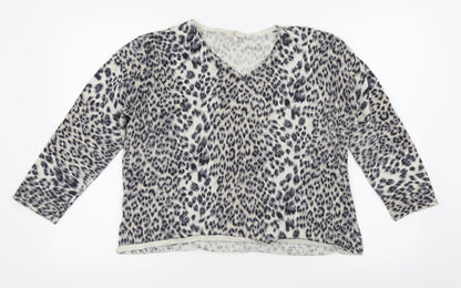 CC Womens Grey Animal Print  Basic T-Shirt Size XL