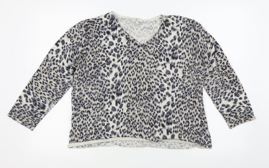 CC Womens Grey Animal Print  Basic T-Shirt Size XL