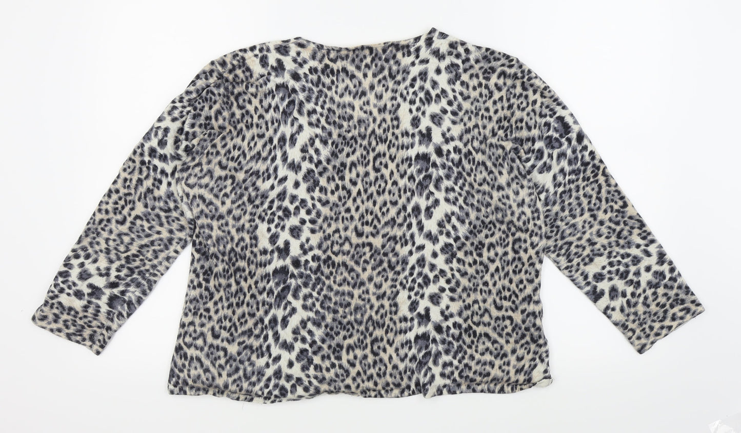 CC Womens Grey Animal Print  Basic T-Shirt Size XL