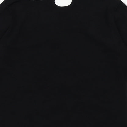 Womens UK Size 2 Sky Designs Black Basic T-Shirt