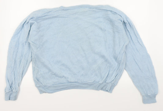 amari Womens Blue Floral  Pullover Jumper Size 18