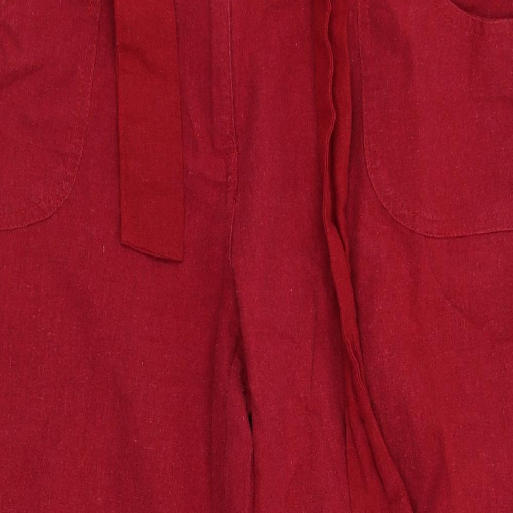 Womens UK Size 12 Mia Moda Regular Fit Capri Red Trousers