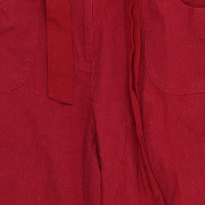 Womens UK Size 12 Mia Moda Regular Fit Capri Red Trousers