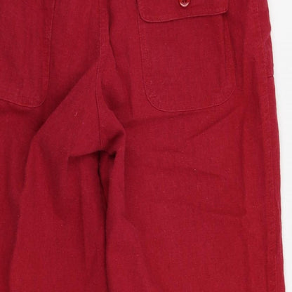 Womens UK Size 12 Mia Moda Regular Fit Capri Red Trousers
