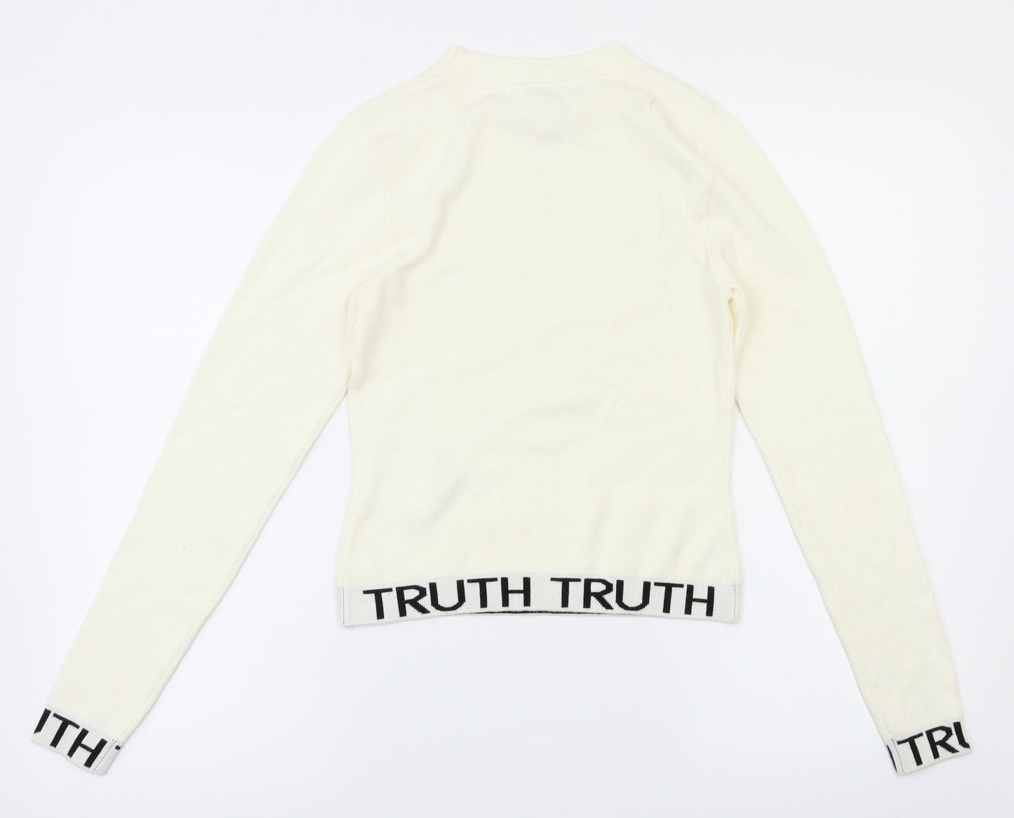 FB Sister Knitwear Girls White   Pullover Jumper Size S