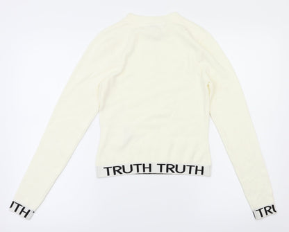 FB Sister Knitwear Girls White   Pullover Jumper Size S