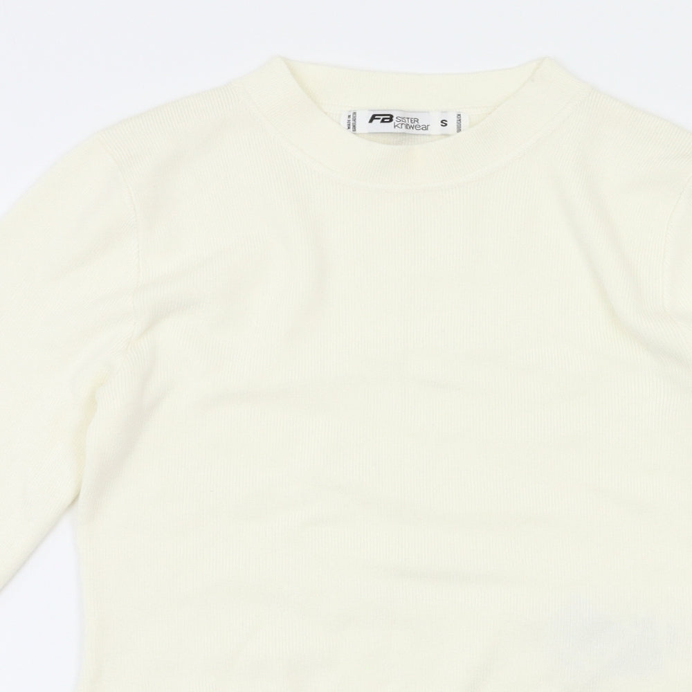 FB Sister Knitwear Girls White   Pullover Jumper Size S