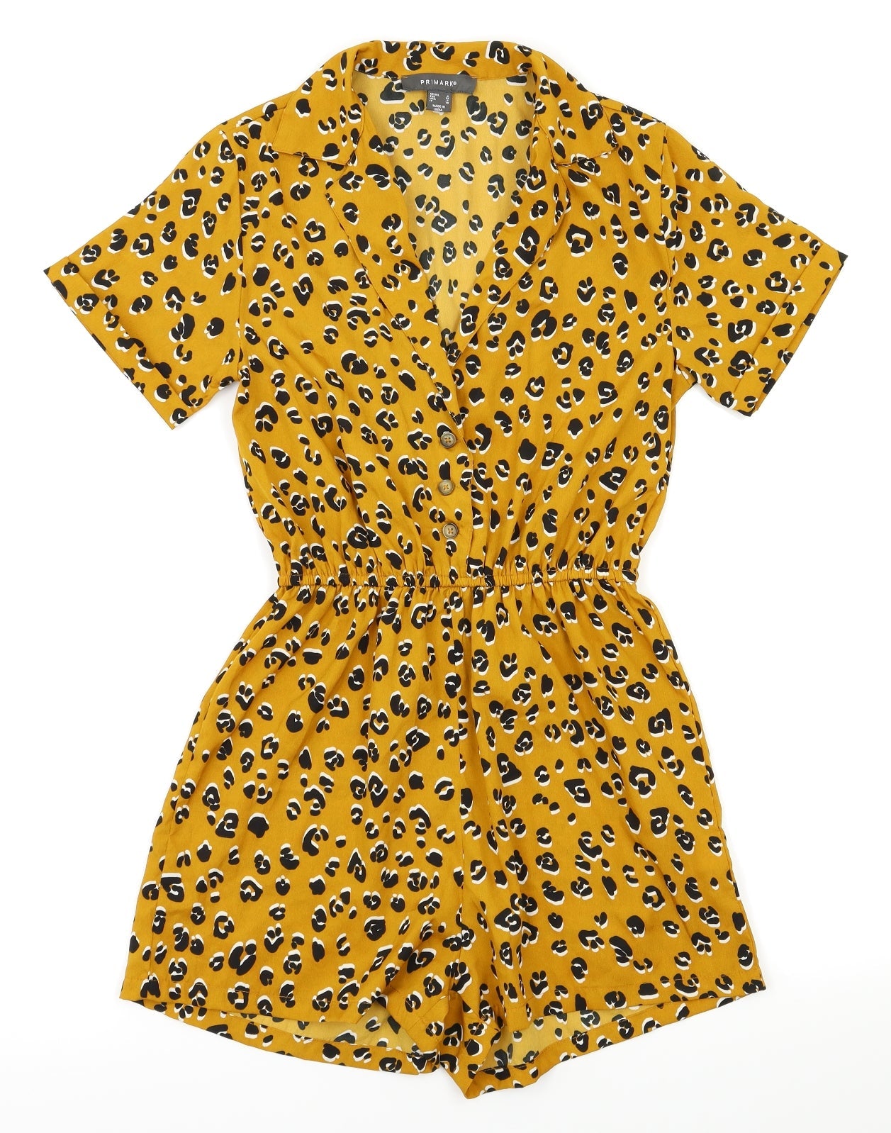 Primark Womens Orange Animal Print  Bodysuit One-Piece Size 4