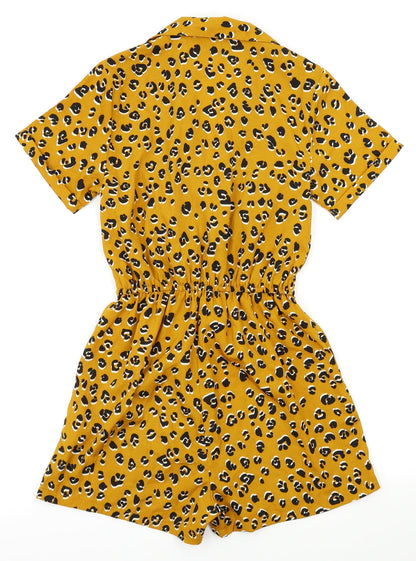 Primark Womens Orange Animal Print  Bodysuit One-Piece Size 4