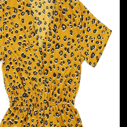 Primark Womens Orange Animal Print  Bodysuit One-Piece Size 4