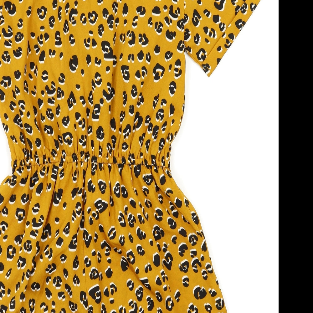 Primark Womens Orange Animal Print  Bodysuit One-Piece Size 4