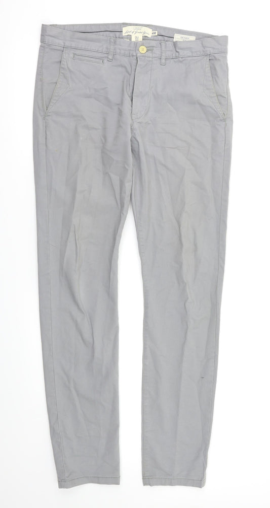 Womens UK Size 32 H&M Regular Fit  Grey Trousers
