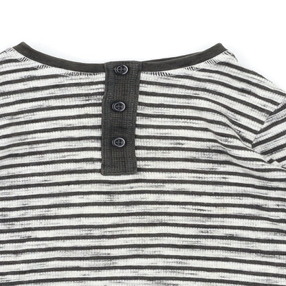 TU Boys Black Striped  Basic T-Shirt Size 12-18 Months