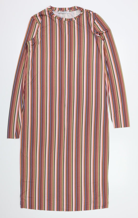 Zara Womens Multicoloured Striped  Fit & Flare  Size S