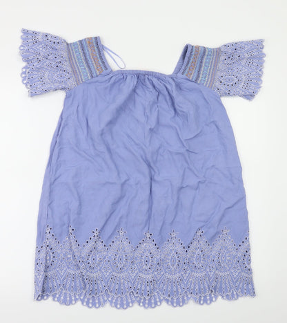 Womens UK Size S Resort Blue Basic Polo