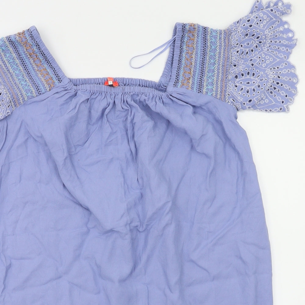 Womens UK Size S Resort Blue Basic Polo