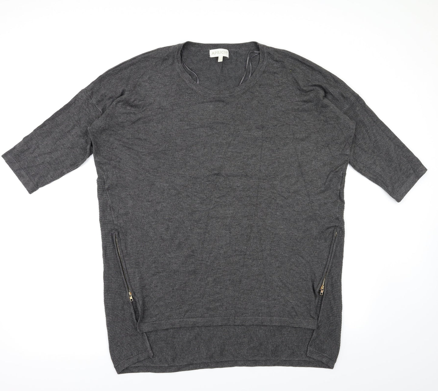 Womens UK Size 14 Apricot Grey Basic T-Shirt