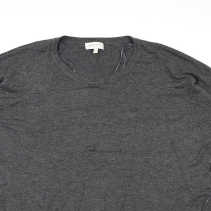Womens UK Size 14 Apricot Grey Basic T-Shirt