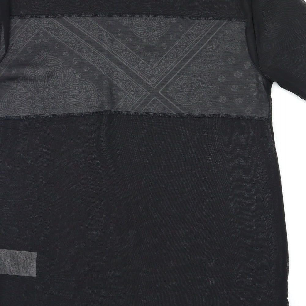 Womens UK Size XS Preworn Black Basic T-Shirt