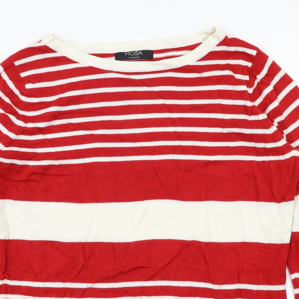 Womens UK Size 12 George Red Basic T-Shirt