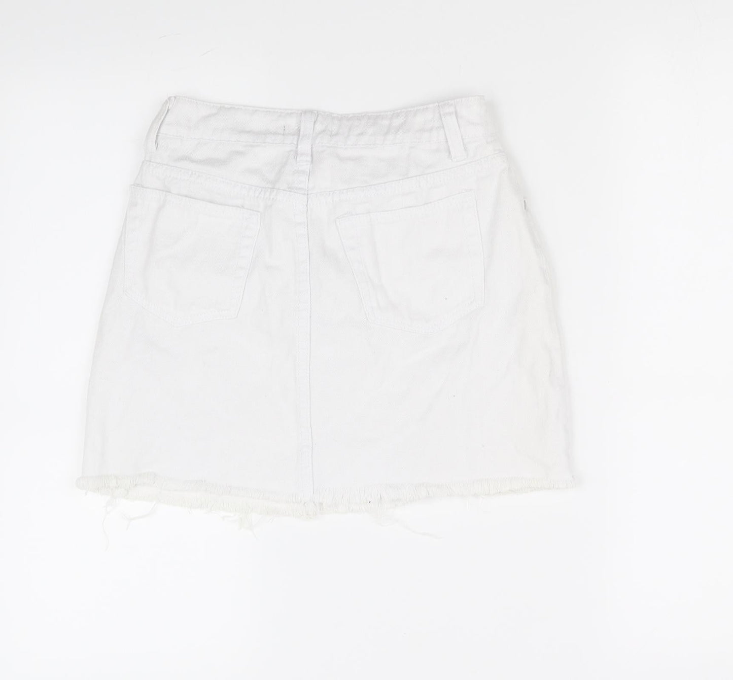 Boohoo Womens White   A-Line Skirt Size 8