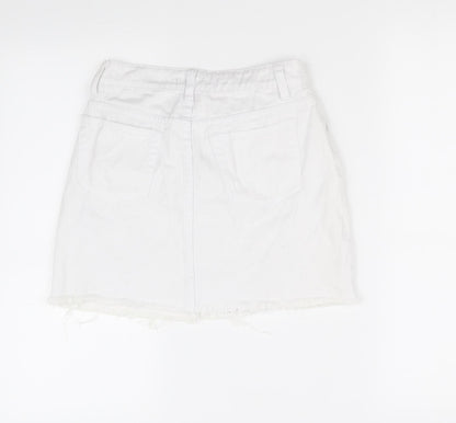 Boohoo Womens White   A-Line Skirt Size 8
