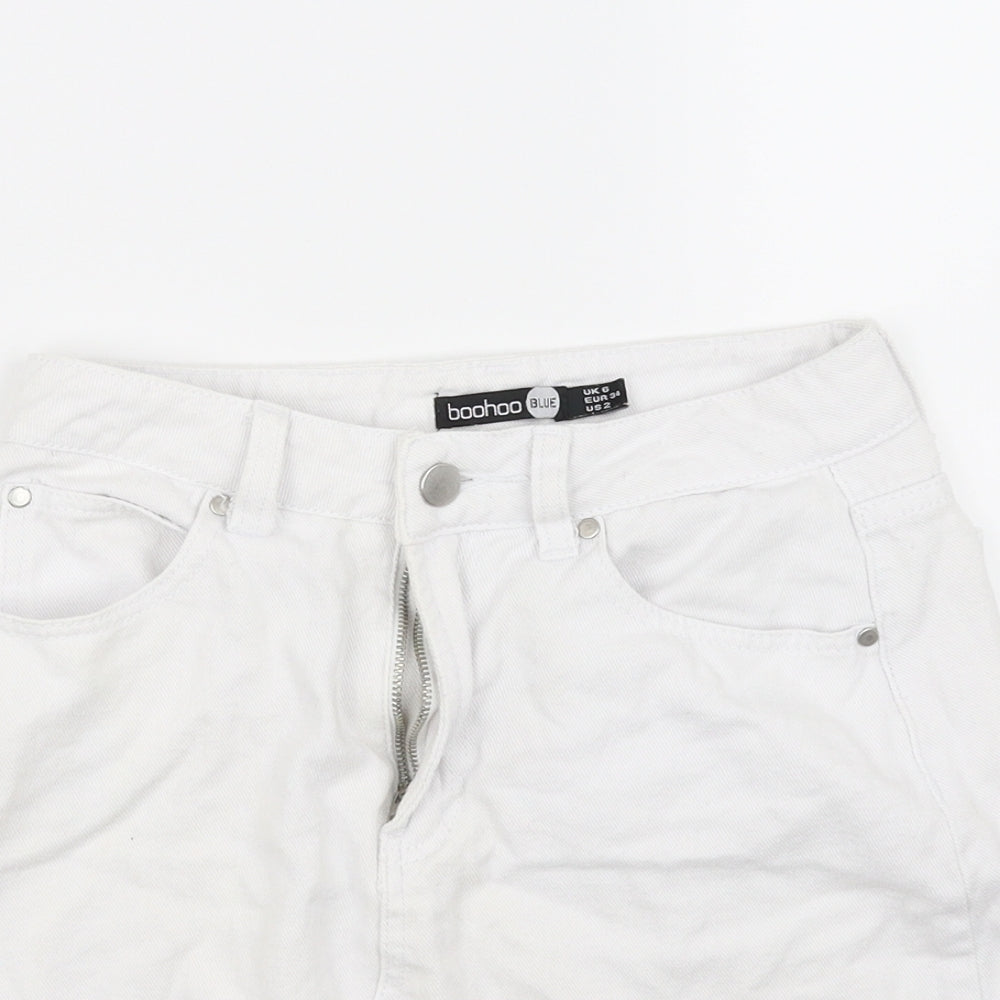 Boohoo Womens White   A-Line Skirt Size 8