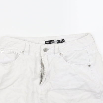 Boohoo Womens White   A-Line Skirt Size 8