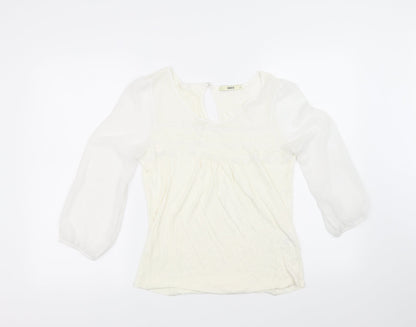 Womens UK Size 8 Oasis White Basic T-Shirt