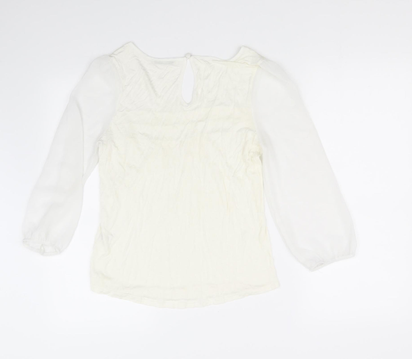 Womens UK Size 8 Oasis White Basic T-Shirt