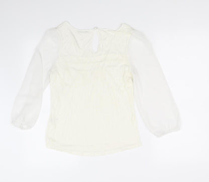 Womens UK Size 8 Oasis White Basic T-Shirt