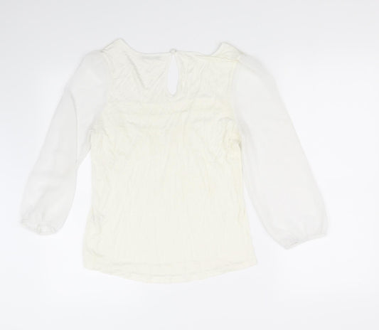 Womens UK Size 8 Oasis White Basic T-Shirt