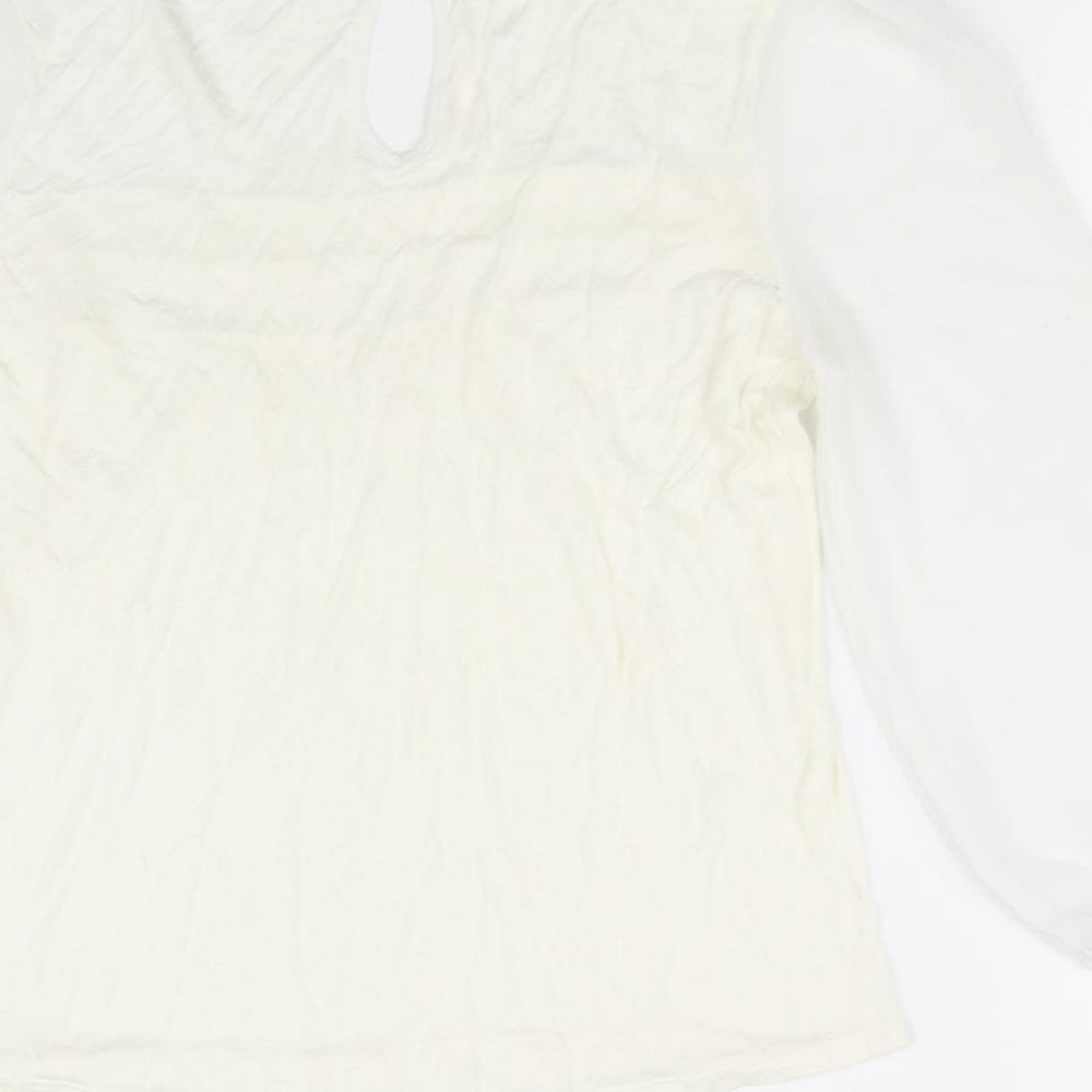 Womens UK Size 8 Oasis White Basic T-Shirt