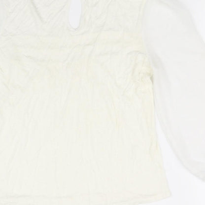 Womens UK Size 8 Oasis White Basic T-Shirt
