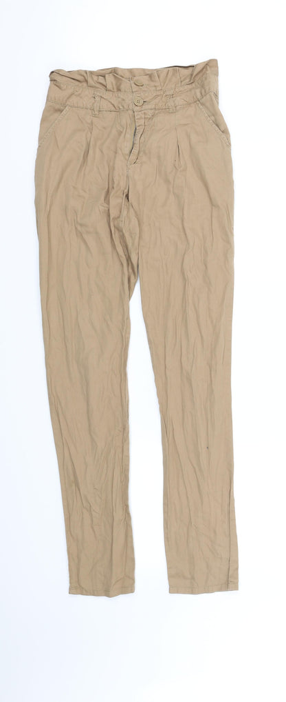 Womens UK Size XS villa Regular Fit  Beige Trousers