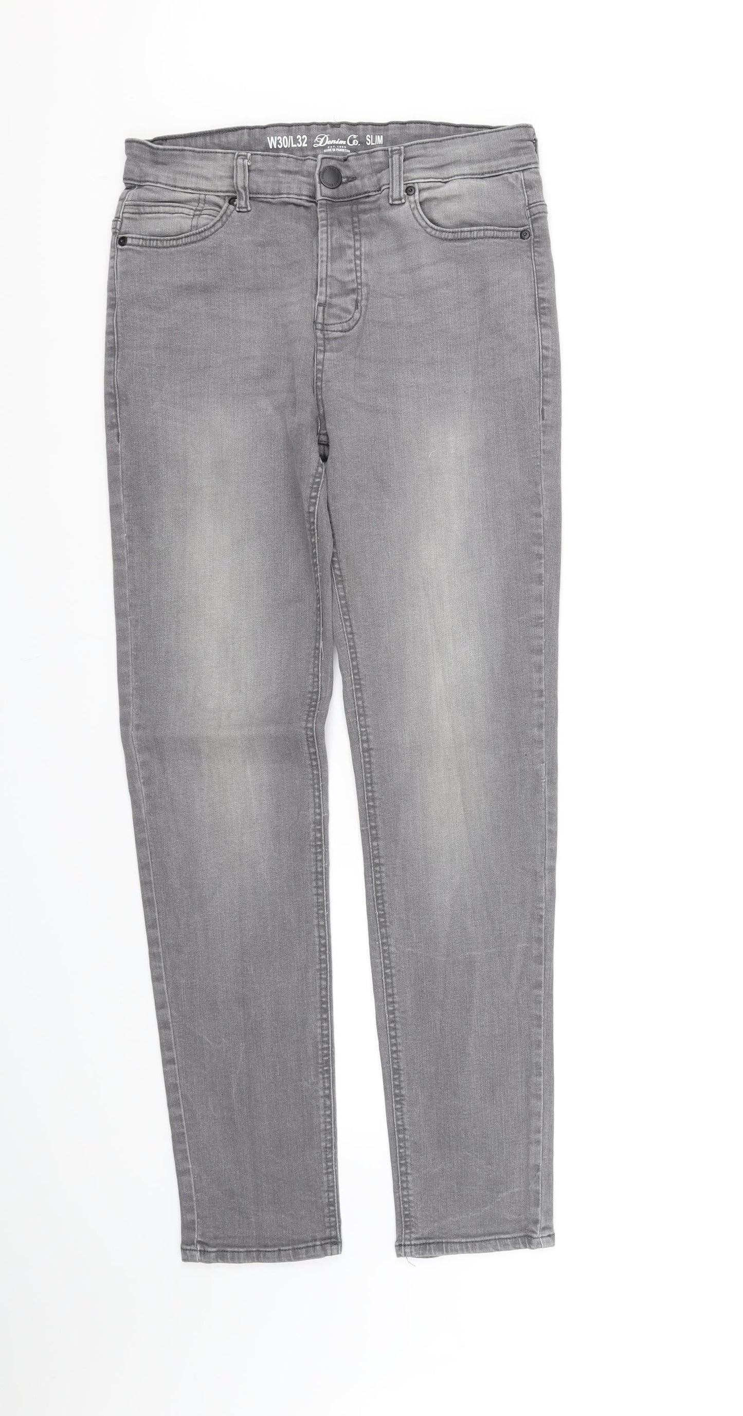 Womens UK Size M deniem & co Regular Fit Straight Grey Jeans