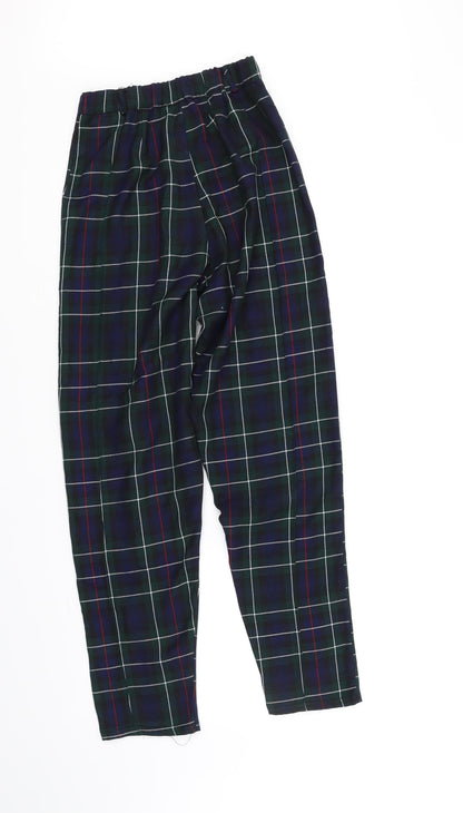 herts & bows Girls Green Check  Chino Trousers Size 6 Years