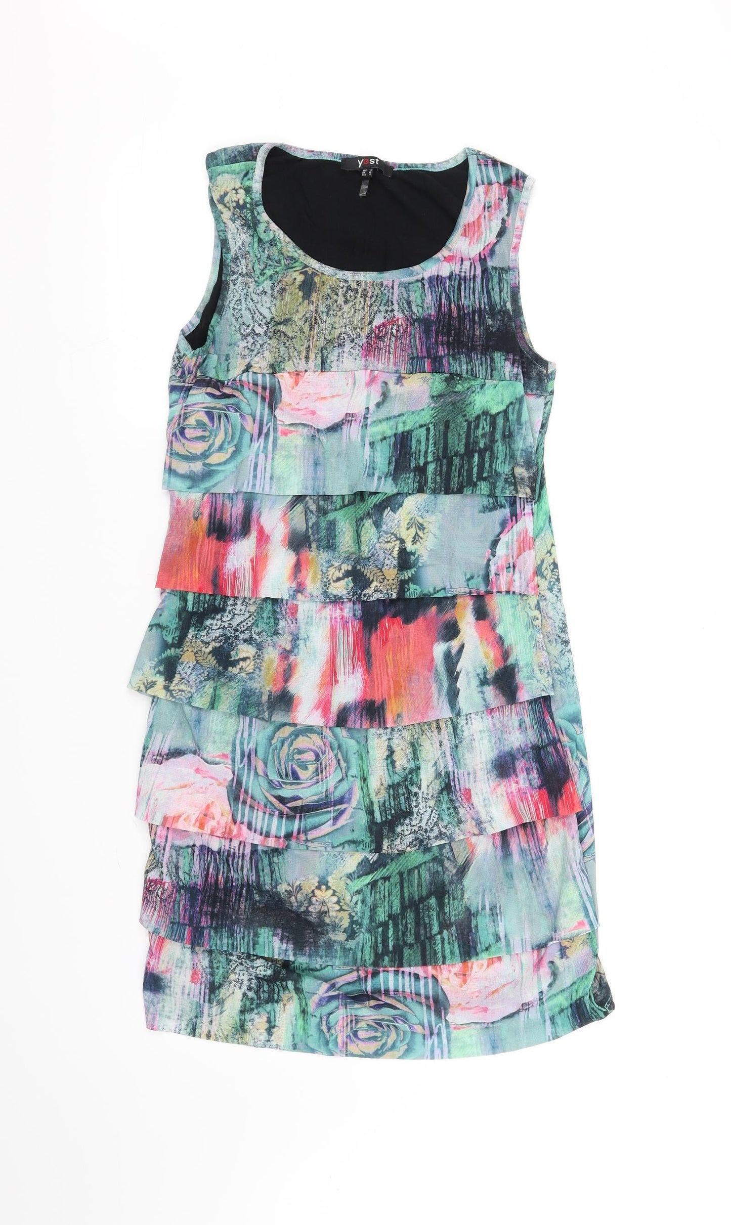 Yest Womens Green Floral  A-Line  Size S