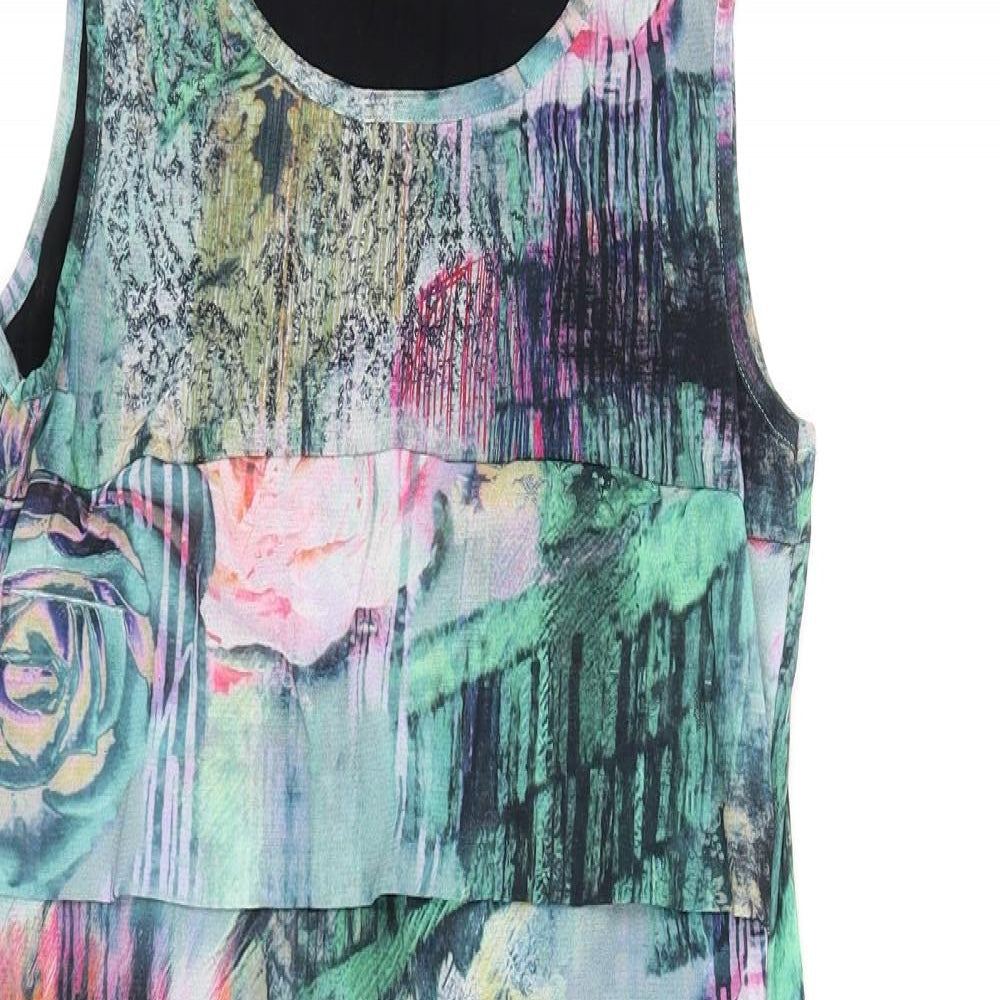 Yest Womens Green Floral  A-Line  Size S