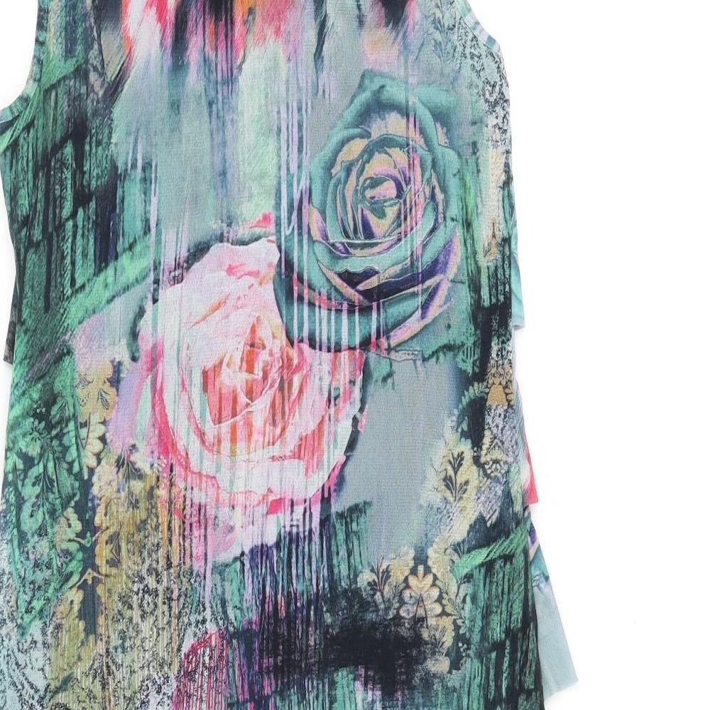 Yest Womens Green Floral  A-Line  Size S