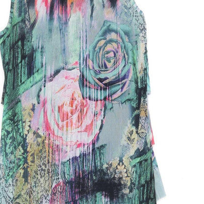 Yest Womens Green Floral  A-Line  Size S