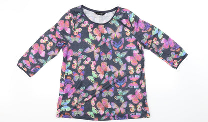 Womens UK Size 16 Dorothy Perkins Black Basic T-Shirt