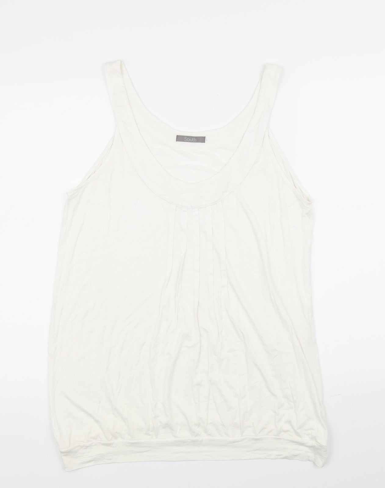Womens UK Size 18 South White Basic T-Shirt
